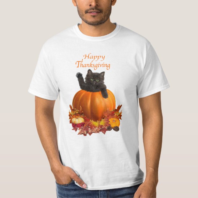 T-shirt Thanksgiving Kitty (Devant)
