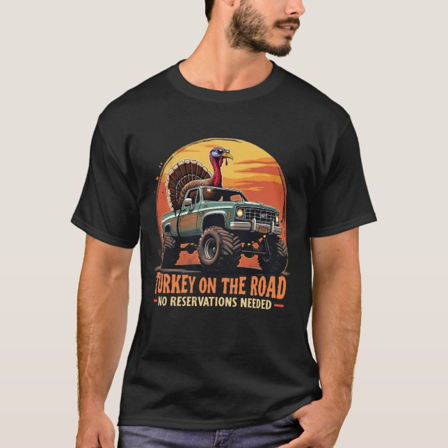 T-shirt Thanksgiving : La Turquie Conduit Un Camion Classi (Devant)