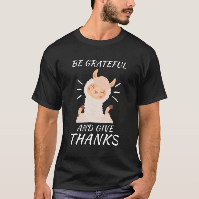 T-shirt Thanksgiving Llama (Devant)