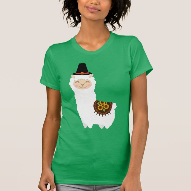 T-shirt Thanksgiving Llama (Devant)