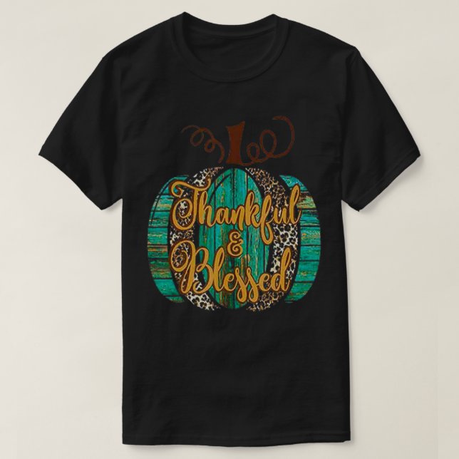 T-shirt Thanksgiving Maman Empreinte de léopard Merci et b (Design devant)