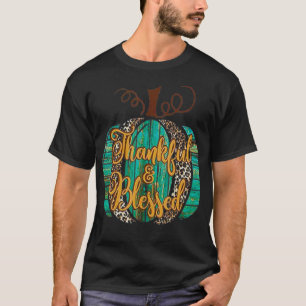 T-shirt Thanksgiving Maman Empreinte de léopard Merci et b