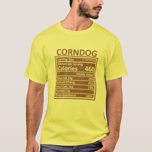 T-shirt Thanksgiving Noël Drôle Corndog Nutrition Fac (Devant)