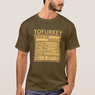 T-shirt Thanksgiving Noël Funny Tofurkey Nutrition Fa