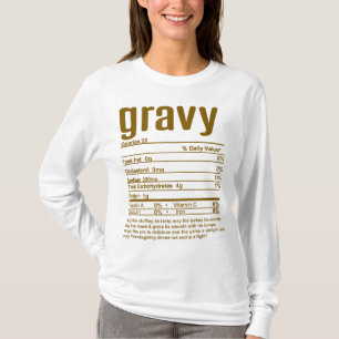T-shirt Thanksgiving Noël Gravy Faits nutritionnels