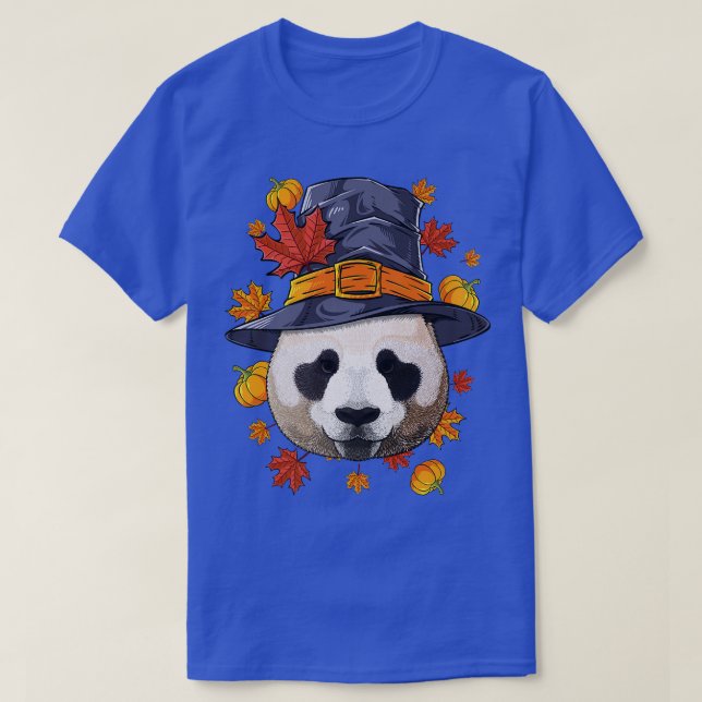 T-shirt Thanksgiving Panda Pilgrim Costume Automne Automne (Design devant)
