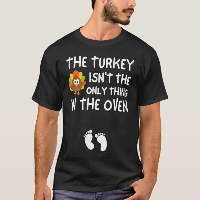 T-shirt Thanksgiving Pregnancy Announcement Funny Baby Rev (Devant)