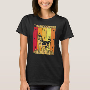 T-shirt Thanksgiving Retro Alaskan Malamute Chien Correspo