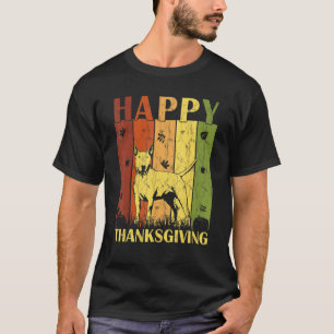 T-shirt Thanksgiving Retro Bull Terrier Dog Thanksgiving