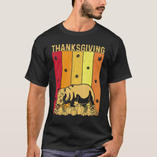 T-shirt Thanksgiving Retro Hippo Correspondant Pajamas de 