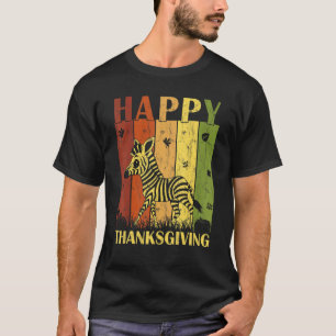 T-shirt Thanksgiving Retro Zebra Thanksgiving Party