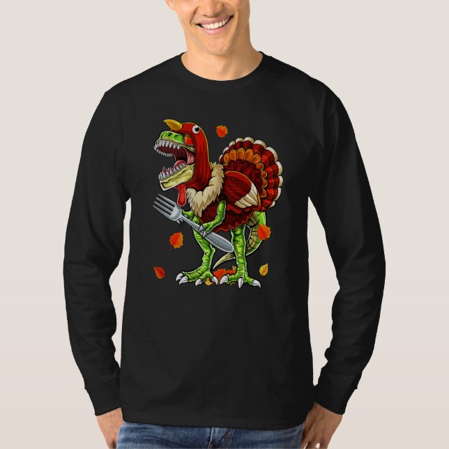 T-shirt Thanksgiving Rex Dinosaur Turkey Costume Kids  Boy (Devant)