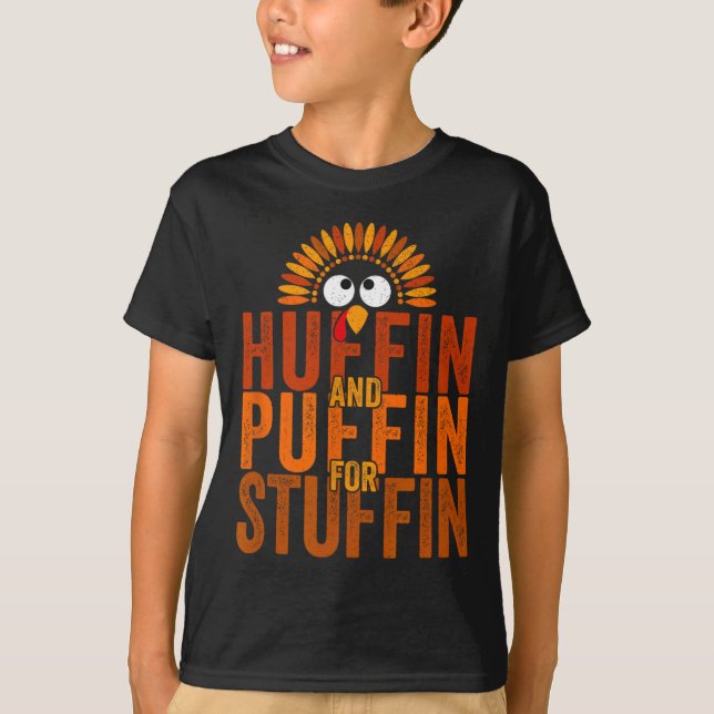 T-shirt Thanksgiving Run Turkey Trot - Huffin et Puffin f (Devant)
