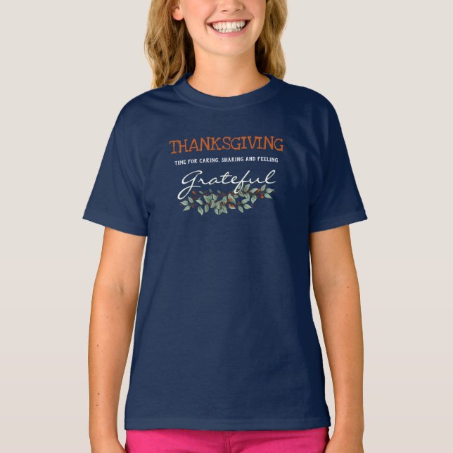 T-shirt Thanksgiving | Sentez Grateful Modern Eucalyptus (Devant)