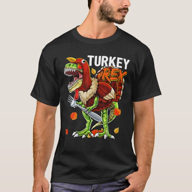T-shirt Thanksgiving T Rex Dinosaur Turquie Costume Kids G (Devant)