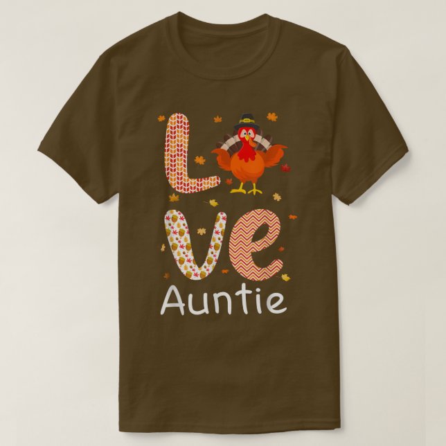 T-shirt Thanksgiving Theme Amour Tante Joyeux Jour De La T (Design devant)