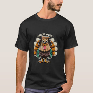 T-shirt Thanksgiving Turkey Dog Woof Funny Men Women Merci