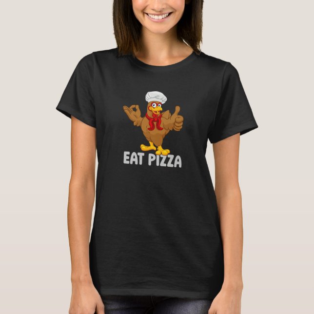 T-shirt Thanksgiving Turkey Eat Pizza Adult Vegan Kids (Devant)