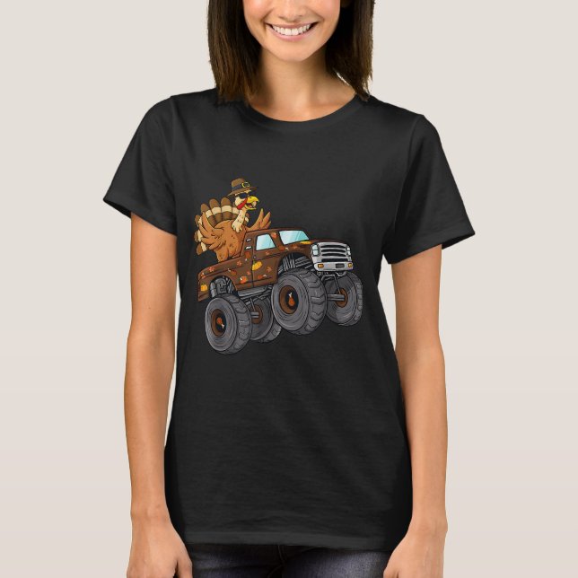 T-shirt Thanksgiving Turquie équitation Monster Truck Boys (Devant)