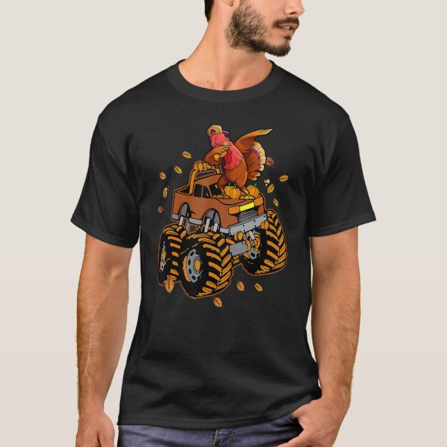 T-shirt Thanksgiving Turquie équitation Monster Truck Boys (Devant)