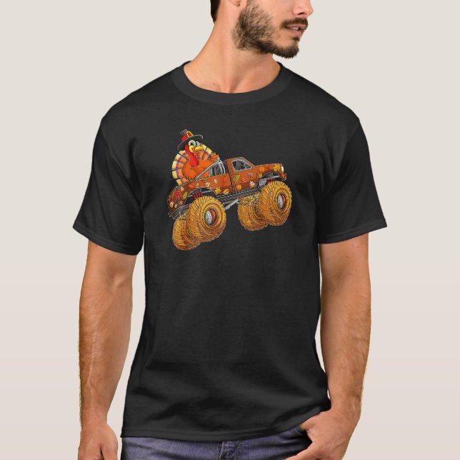 T-shirt Thanksgiving Turquie équitation Monster Truck Boys (Devant)