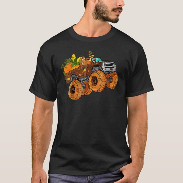 T-shirt Thanksgiving Turquie équitation Monster Truck Boys (Devant)