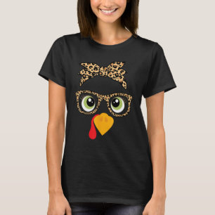 T-shirt Thanksgiving Turquie Face Empreintes de léopard lu