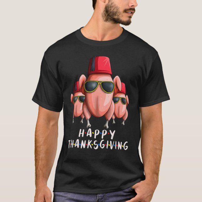 T-shirt Thanksgiving Turquie pour les amis Turquie Head (Devant)