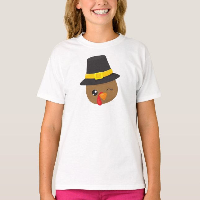 T-shirt Thanksgiving Turquie, Turquie Brown, Casquette pèl (Devant)