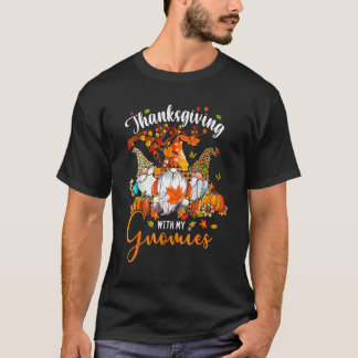 T-shirt Thanksgiving With My Gnomies Leopard Pumpkin Autum
