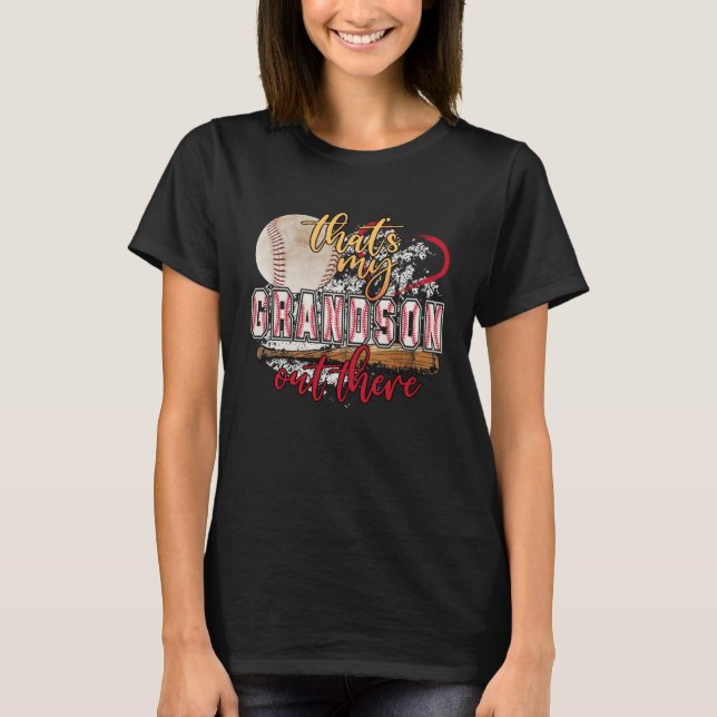 T-shirt That's My Grandson Out There Baseball Grandma Moth (Devant)