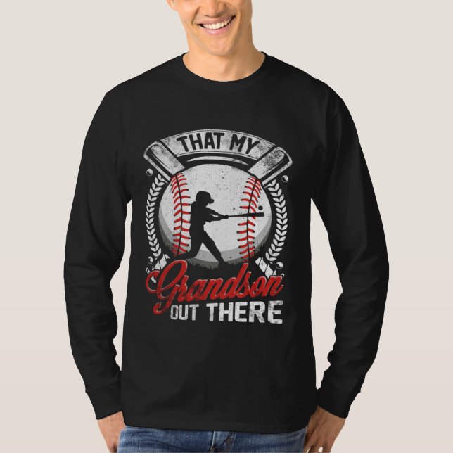 T-shirt That's My Grandson Out There Baseball Grandma Moth (Devant)