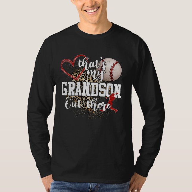 T-shirt That's My Grandson Out There Baseball Grandma Moth (Devant)