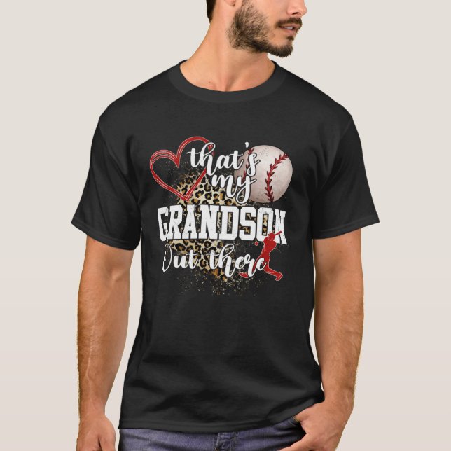 T-shirt That's My Grandson Out There Baseball Grandma Moth (Devant)