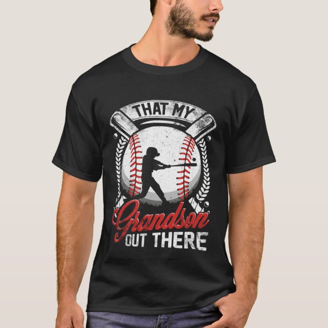 T-shirt That's My Grandson Out There Baseball Grandma Moth (Devant)