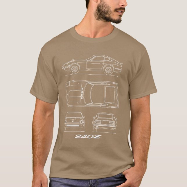 T-shirt The 240Z Blueprint gift (Devant)