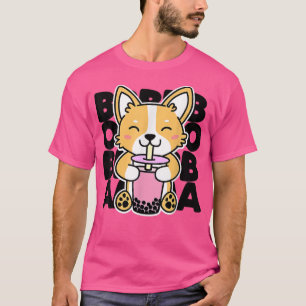 T-shirt Thé à boire drôle de corgi de chien d'anime mignon