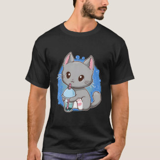 T-shirt Thé à bulles au lait pour chat Kawaii