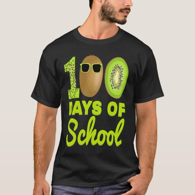 T-shirt Thé amateur de kiwi nourriture drôle 100 jours d'é (Devant)