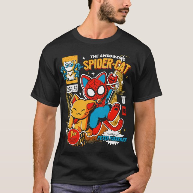 T-shirt the ameozing spider cat spider cat hoodies spider  (Devant)