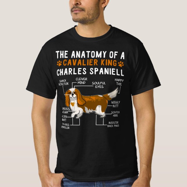 T-shirt The Anatomy Of A Cavalier King Charles Spaniell (Devant)