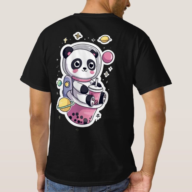 T-shirt Thé Astronaute Panda Boba mignon panda de l'espace (Dos)