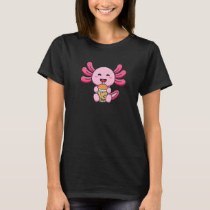 T-shirt Thé au lait pétillant Axolotl Mignon Axolotl buvan