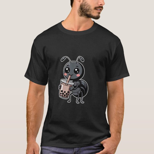T-shirt Thé aux perles de fourmi chibi mignon (Devant)