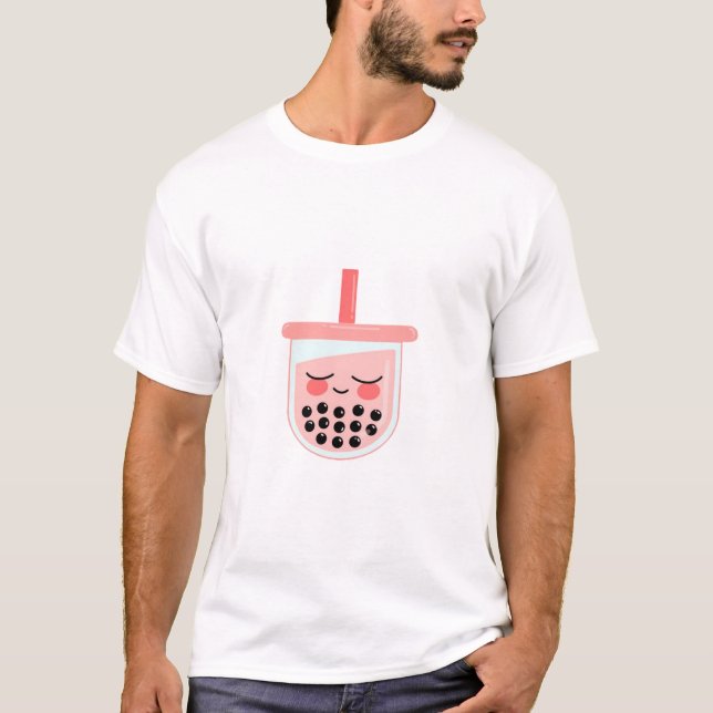 T-shirt Thé aux perles rose Ryan (Devant)