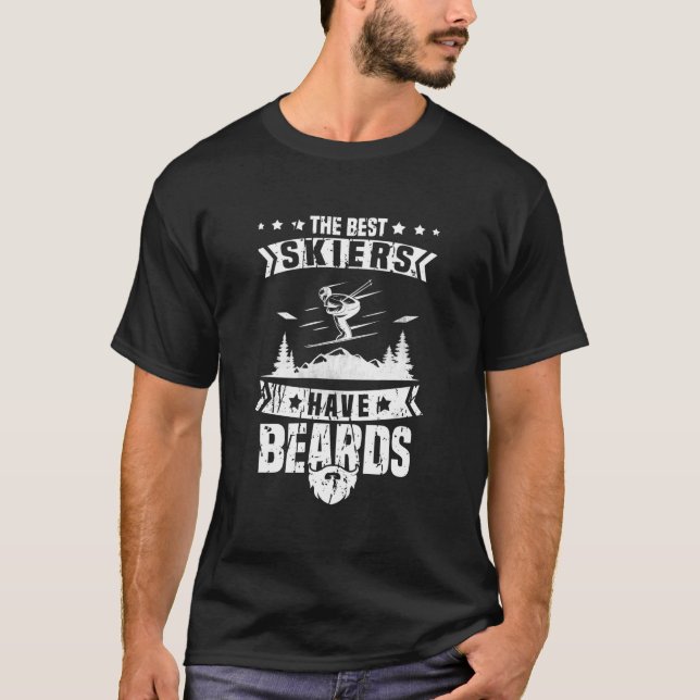 T-shirt The Best Skiers Have Beards Skier Ski Mountains Sk (Devant)