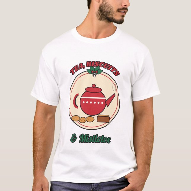 T-shirt Thé, biscuits et gui (Devant)