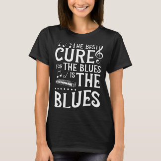 T-shirt The Blues Music Player Aesthetic Mouth Organ Harmo