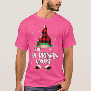T-shirt Thé Boire Gnome Buffalo Plaid Correspondant Famill