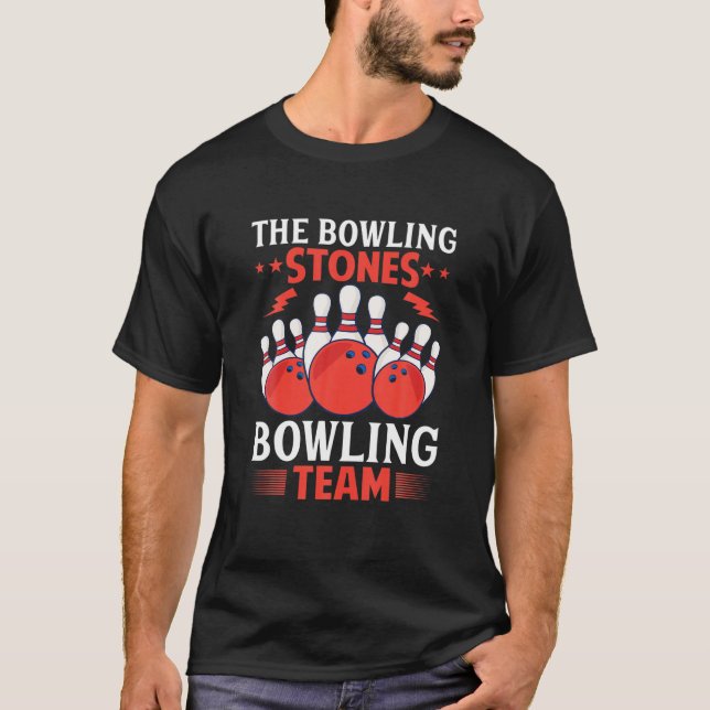 T-shirt The Bowling Stones Bowling Team Funny Bowler (Devant)